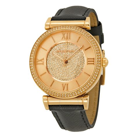 michael kors watch new with flowers dessig|Michael Kors leather watch.